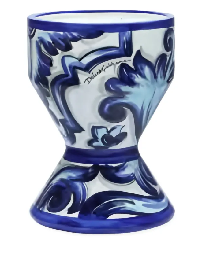 Dolce & Gabbana Dolce & Gabbana 花柄・幾何学模様のセラミック花瓶 - Whiteの商品画像