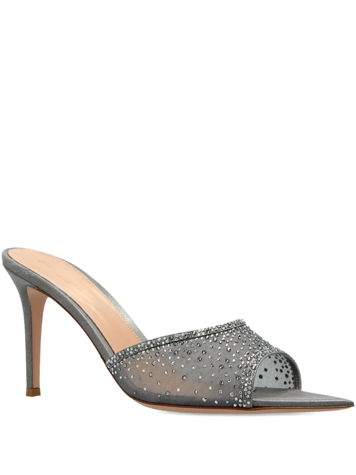Gianvito Rossi Rania クリスタル装飾ヒールミュール - グレー - 画像1