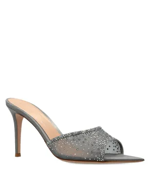 Gianvito Rossi Rania クリスタル装飾ヒールミュール - グレー - サムネイル1