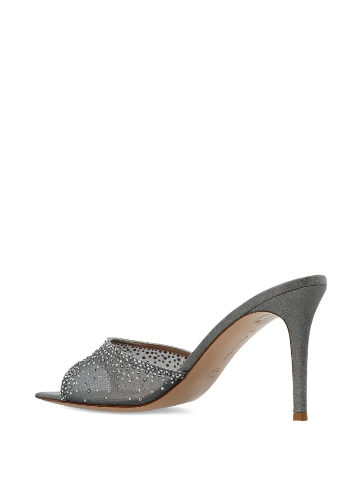 Gianvito Rossi Rania クリスタル装飾ヒールミュール - グレー - 画像3