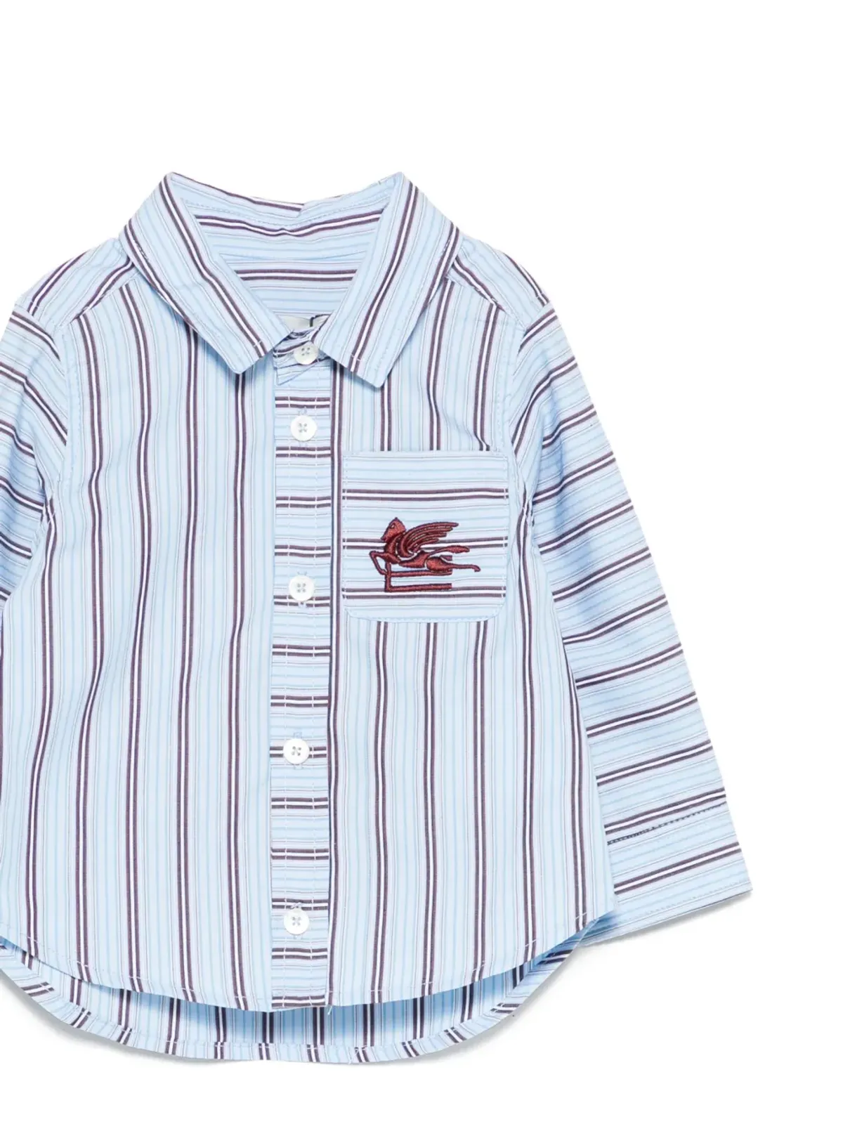 ETRO KIDS ペガソ ストライプ刺繍シャツ - 画像3