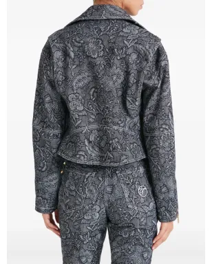 Temperley London 花柄プリントのベルト付きバイカージャケット - サムネイル4