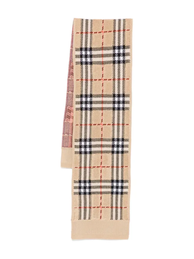 Burberry Kids Burberry Kids checked wool scarf - Neutralsの商品画像
