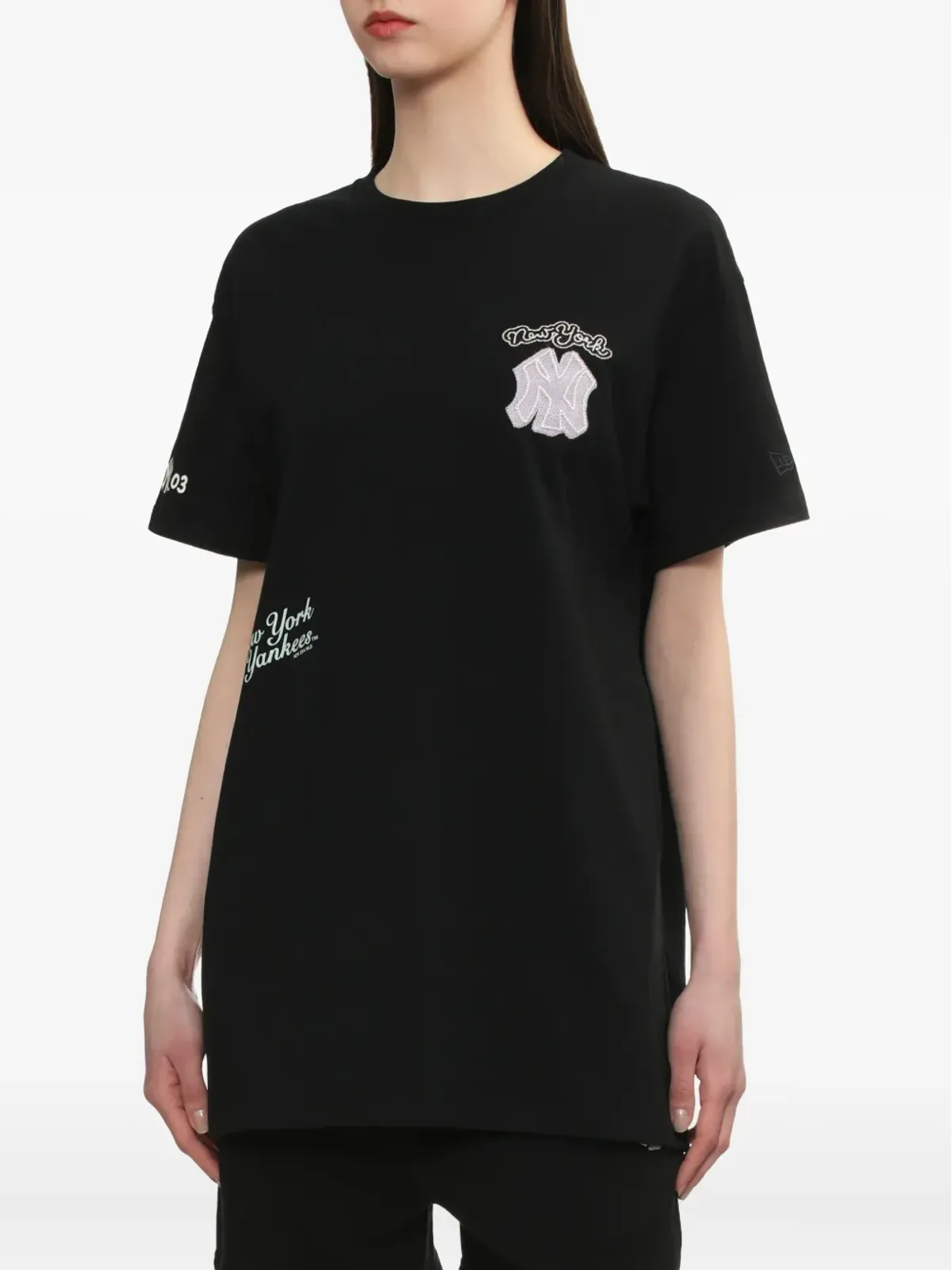 NEW ERA CAP ロゴプリント コットンTシャツ - ブラック - 画像3