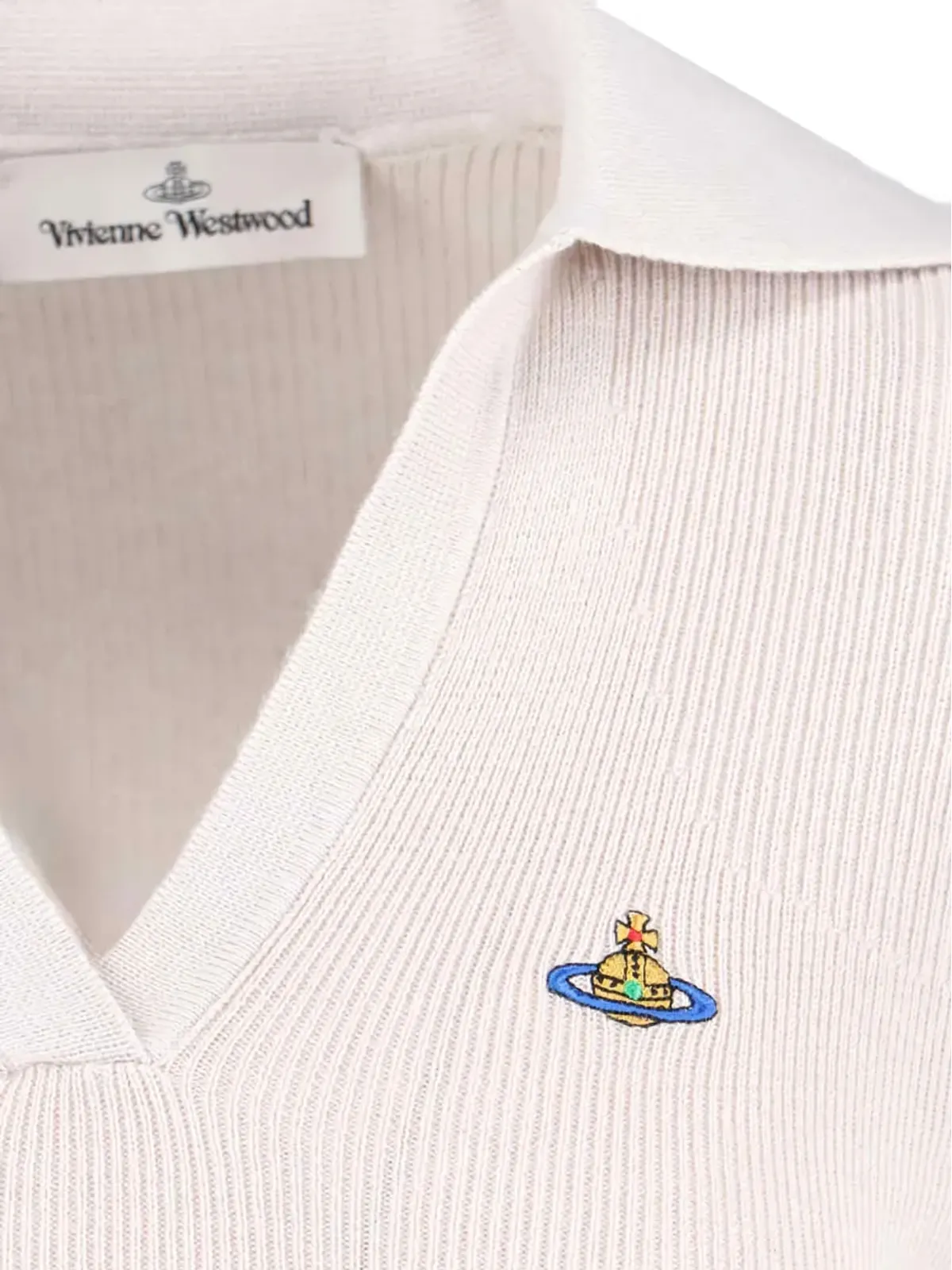 Vivienne Westwood orb-embellished ribbed sweater - Neutrals - 画像3