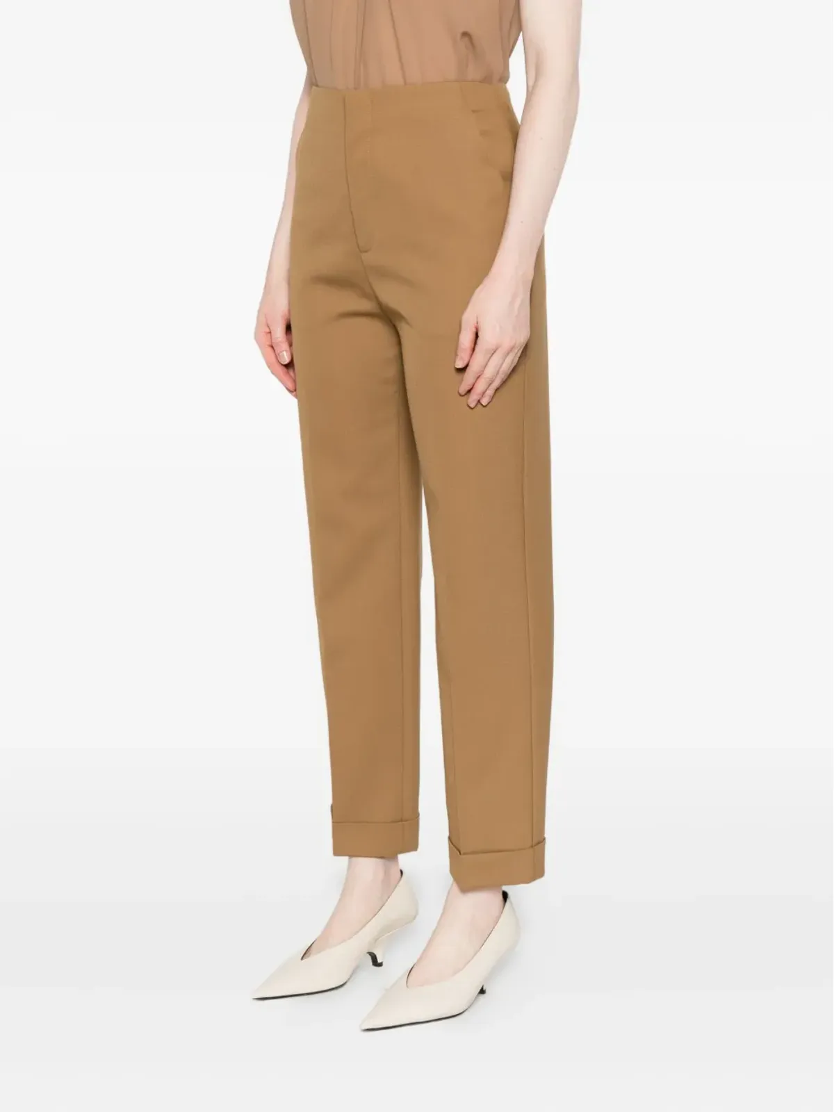 Alberta Ferretti カフドヘム トラウザーズ - 画像3