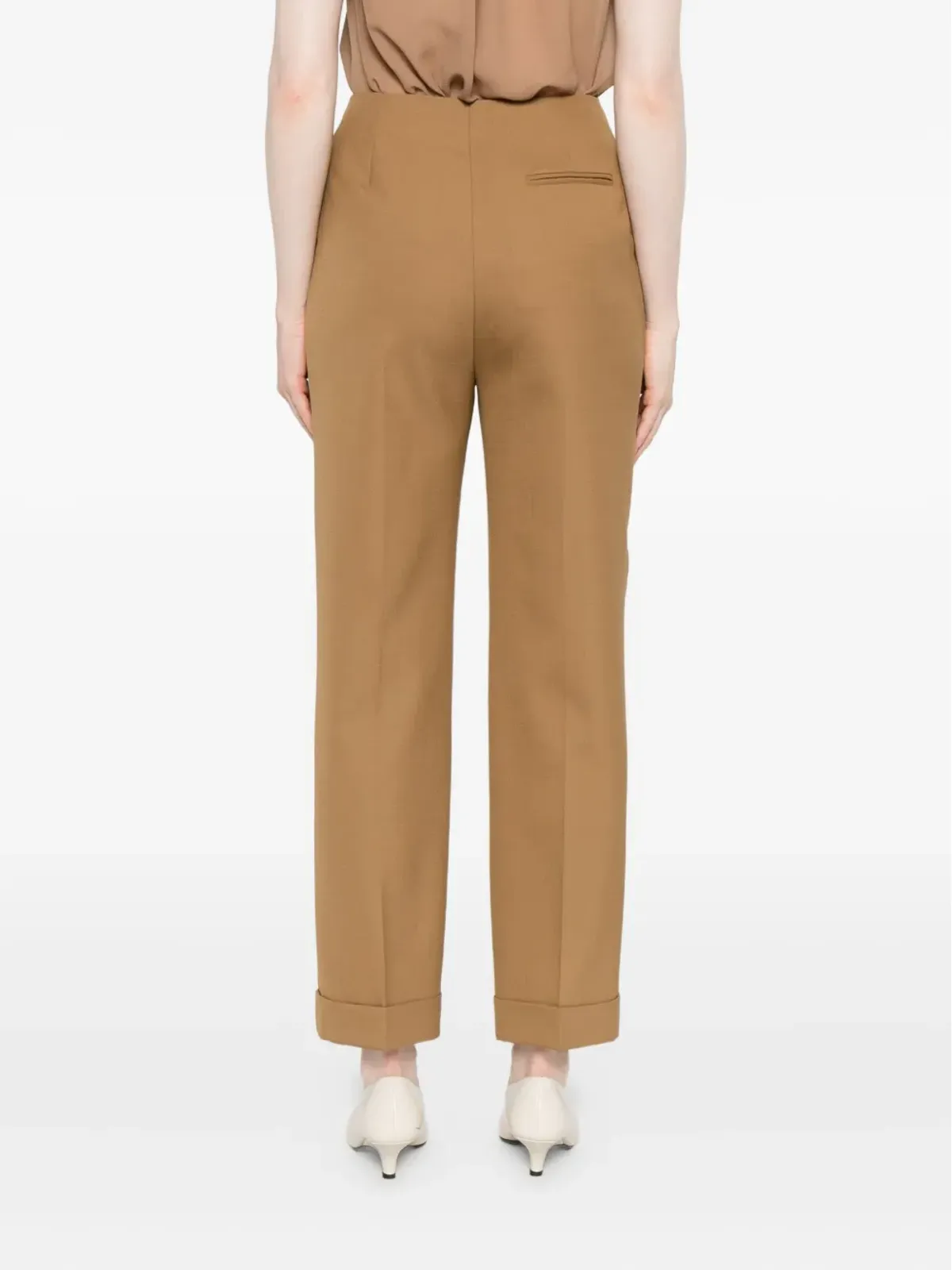 Alberta Ferretti カフドヘム トラウザーズ - 画像4