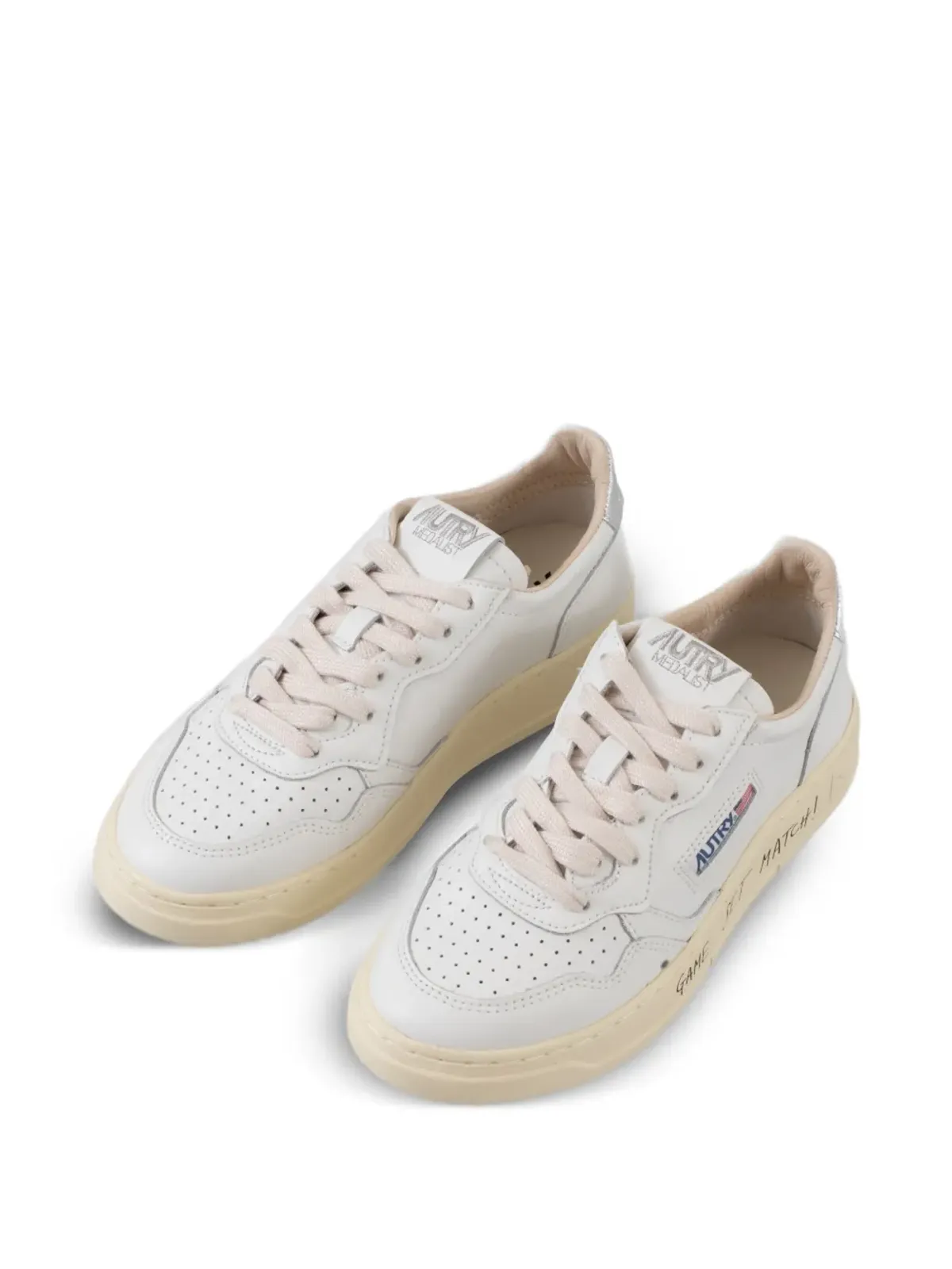Autry perforated leather sneakers - White - 画像3