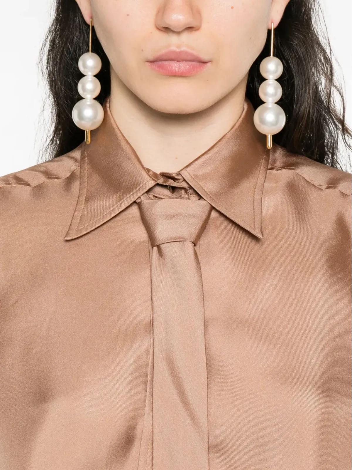 ZIMMERMANN シルクシャツ ブラウン - 画像5
