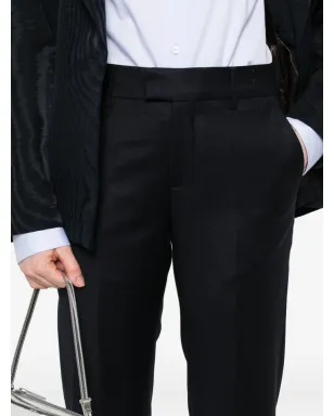 Berwich cuffed wool trousers - Blue - サムネイル5