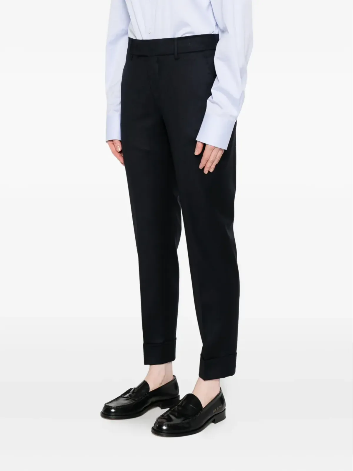 Berwich cuffed wool trousers - Blue - 画像3