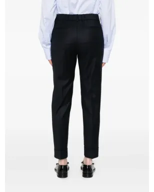 Berwich cuffed wool trousers - Blue - サムネイル4
