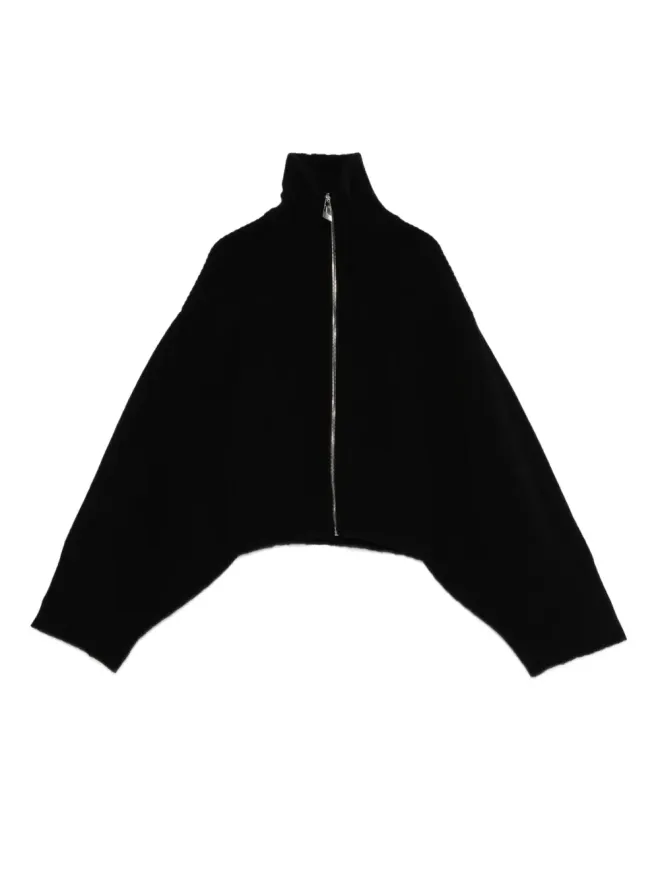 THE ATTICO The Attico ジップフロント リブ編みカーディガン ブラックの商品画像