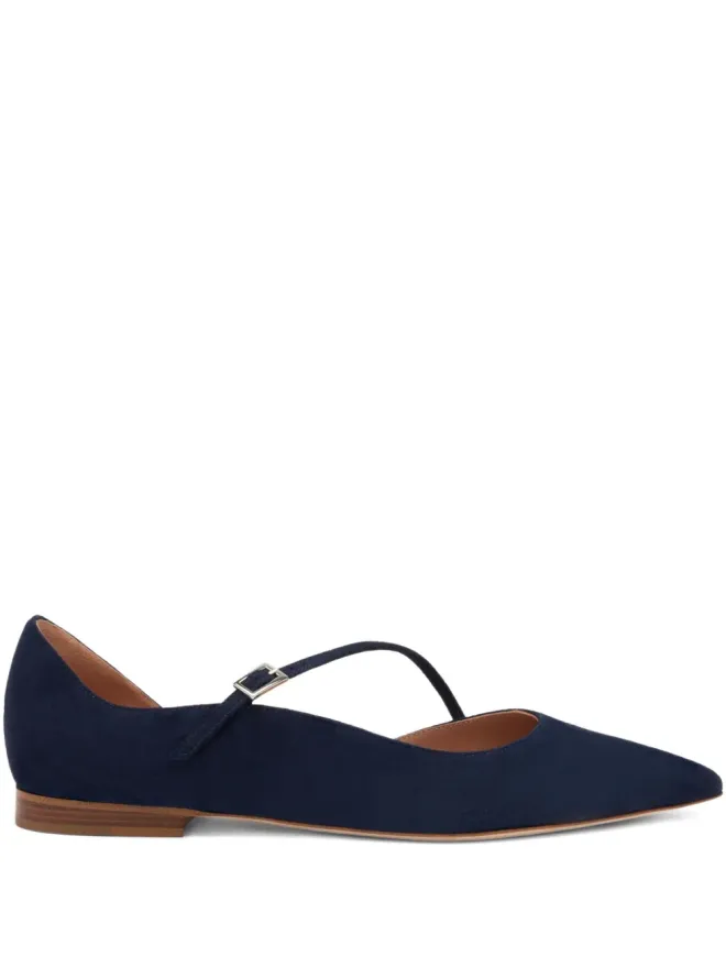 Malone Souliers Malone Souliers Bettina バックルストラップ スエード フラットシューズ - ブルーの商品画像