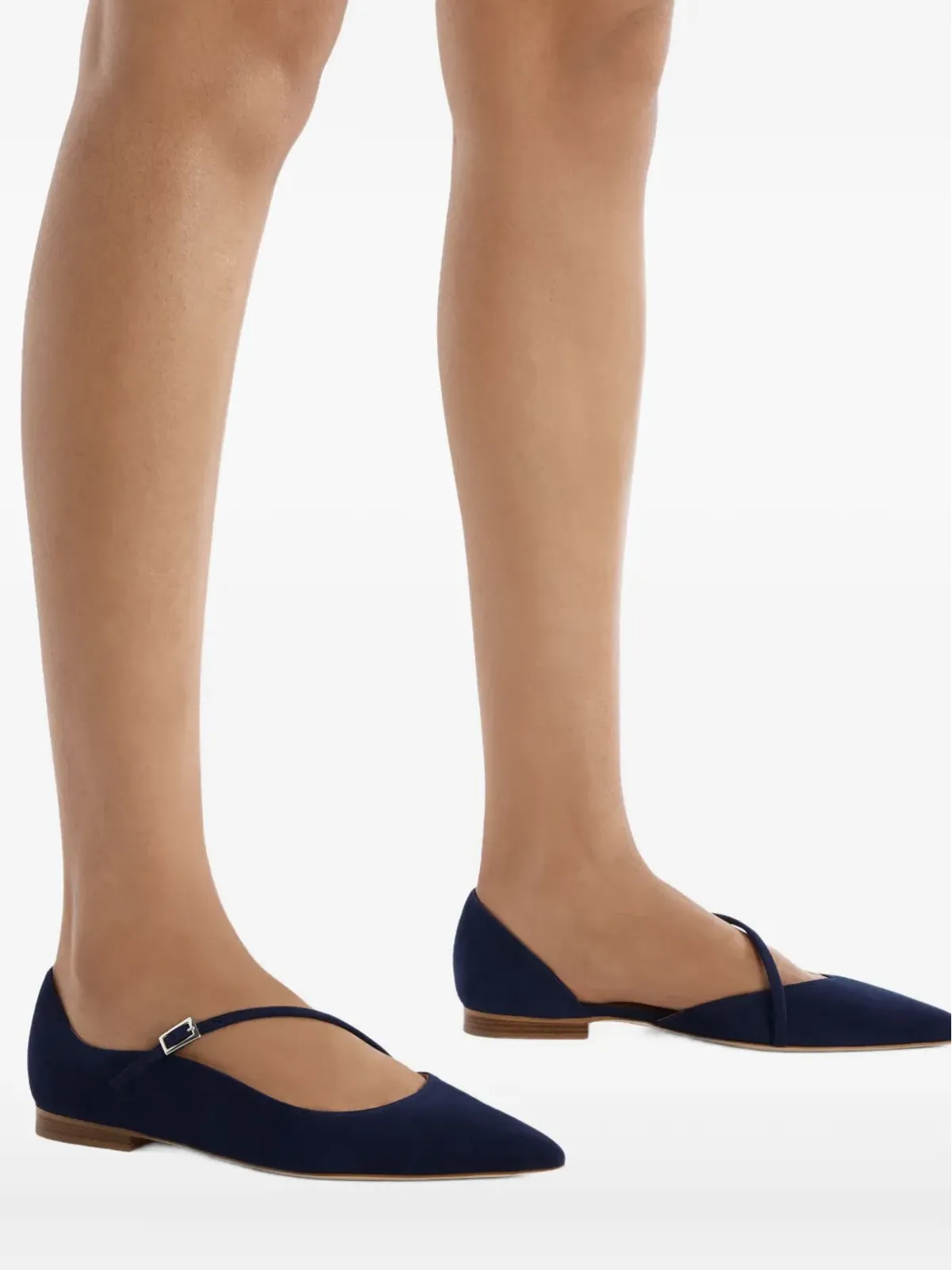 Malone Souliers Bettina バックルストラップ スエード フラットシューズ - ブルー - 画像5