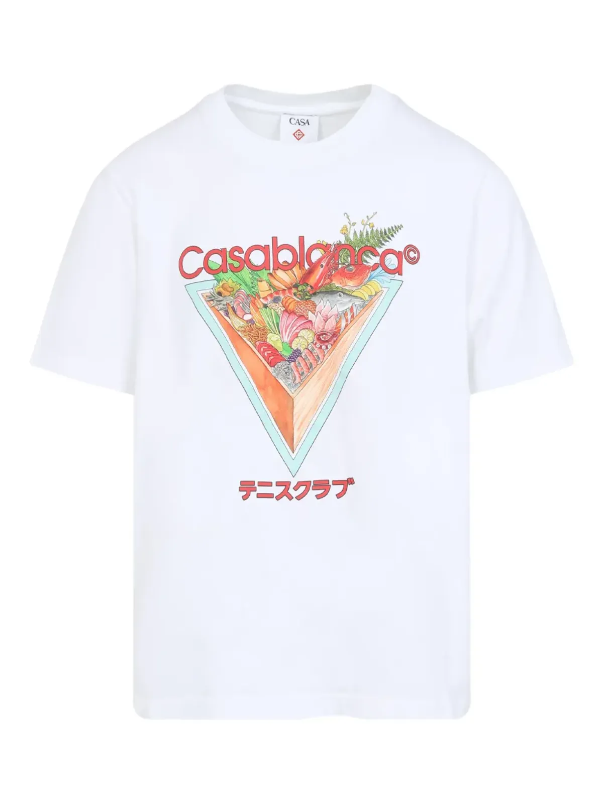 Casablanca テニスクラブアイコン 三角プリント グラフィックTシャツ - 画像1