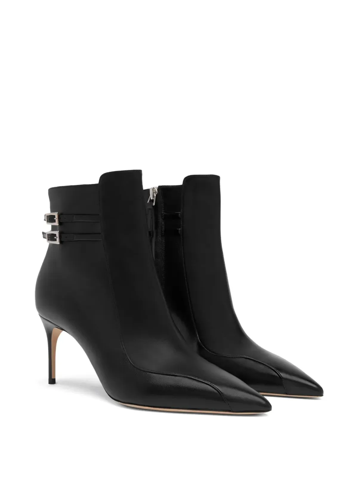 Malone Souliers Giordana 70mm ダブルバックル ポインテッドトゥ アンクルブーツ - 画像2