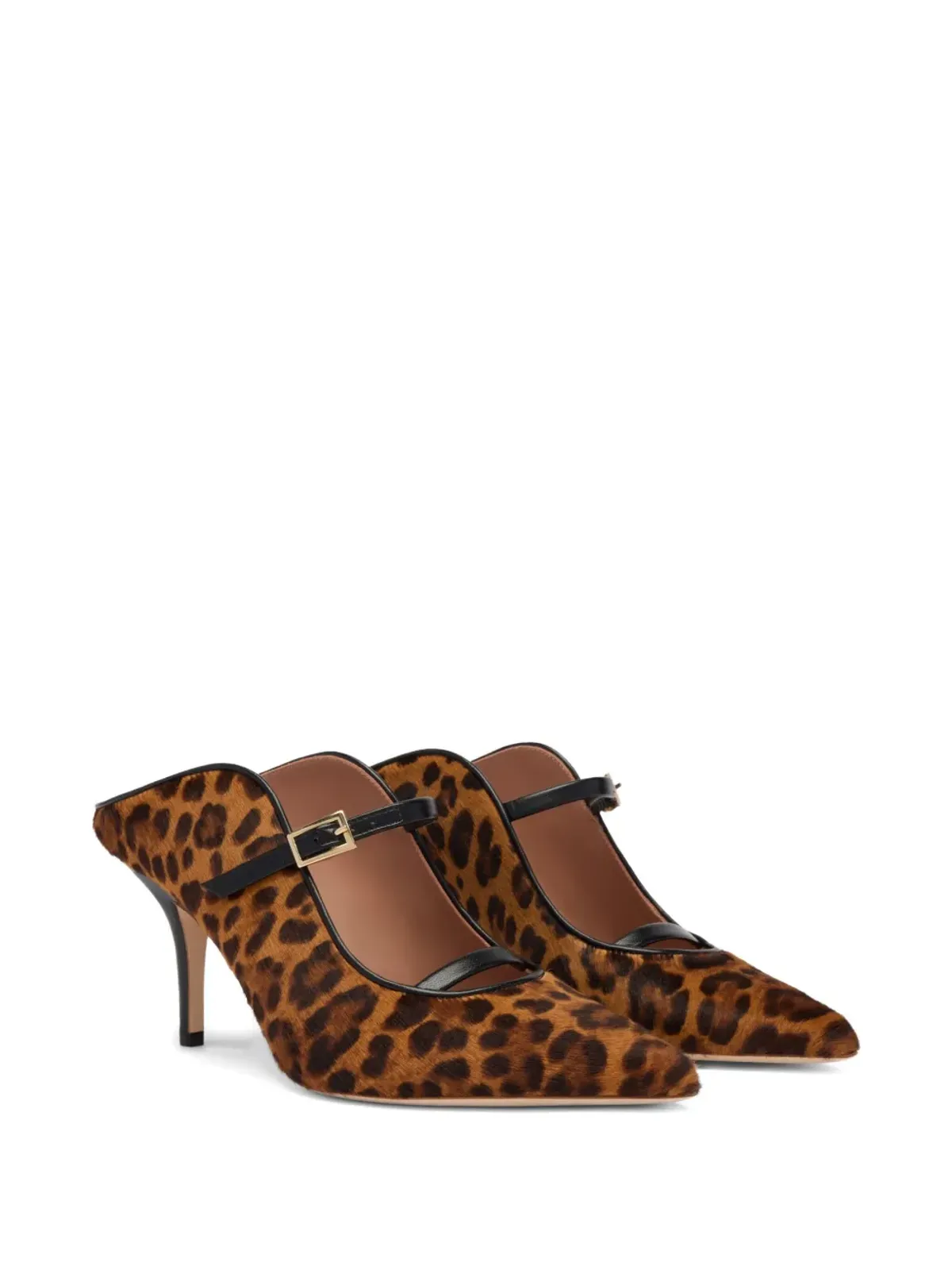 Malone Souliers レオパード柄バックル付きミュール ブラウン - 画像2