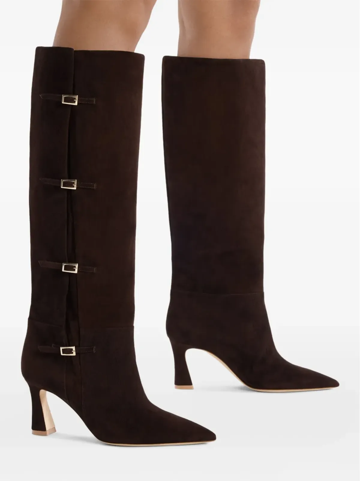 Malone Souliers Nolan バックルディテール スエード 膝丈ブーツ - 画像5