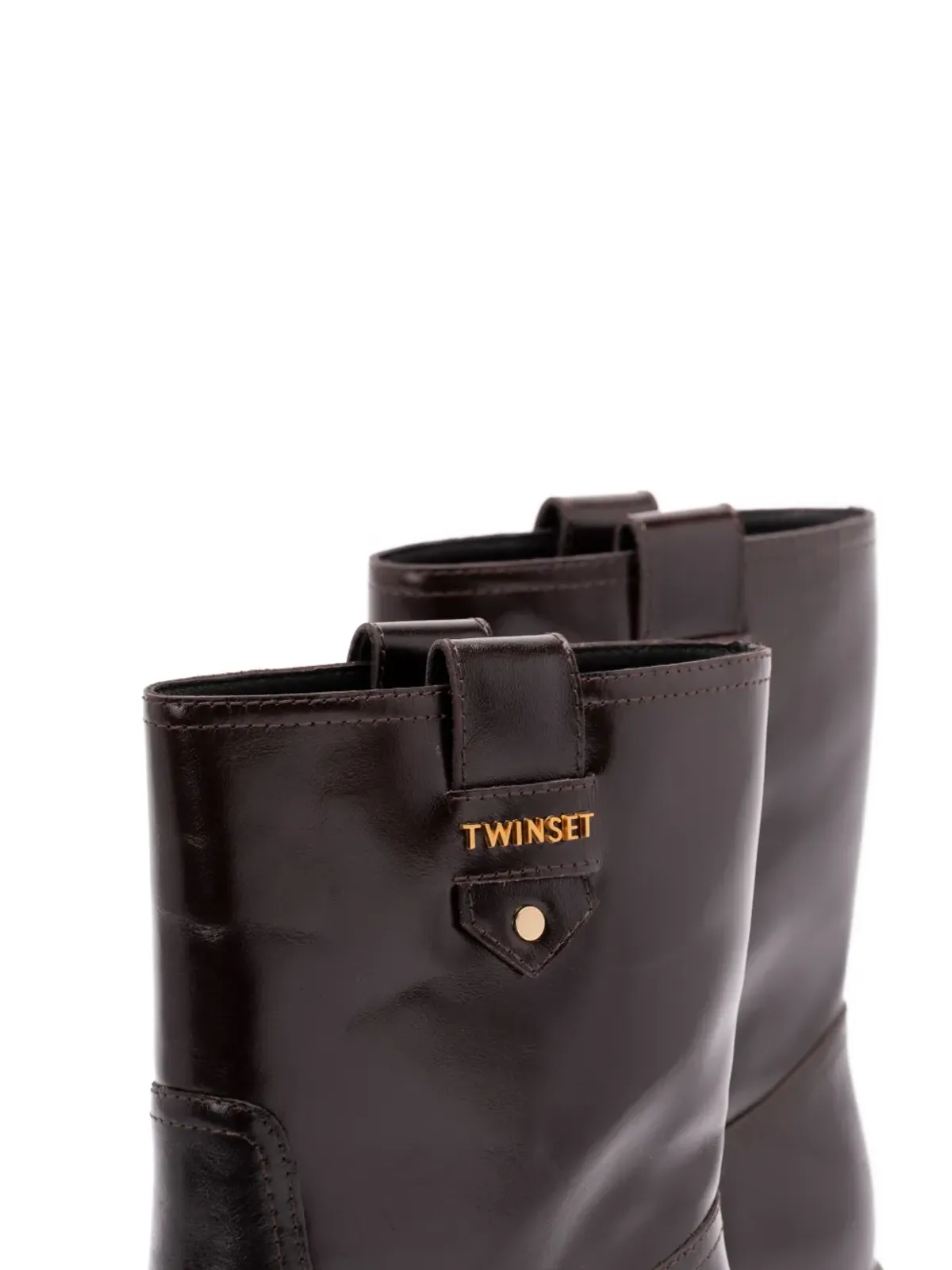 TWINSET ブロックヒール レザー ブーツ - 画像3
