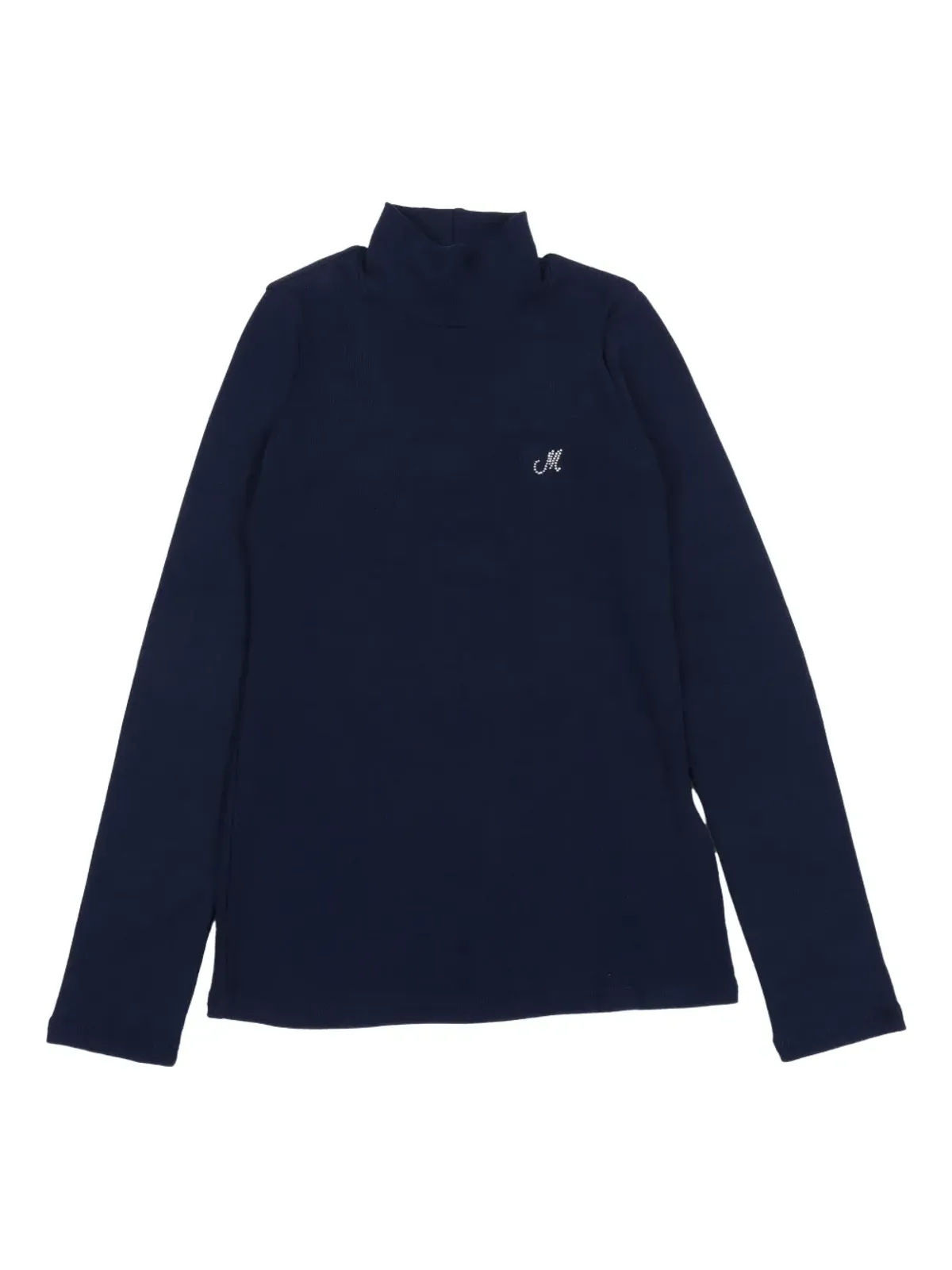Monnalisa リブ編みのタートルネック長袖Tシャツ - ブルー - 画像1