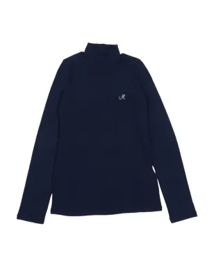 Monnalisa リブ編みのタートルネック長袖Tシャツ - ブルー - サムネイル1