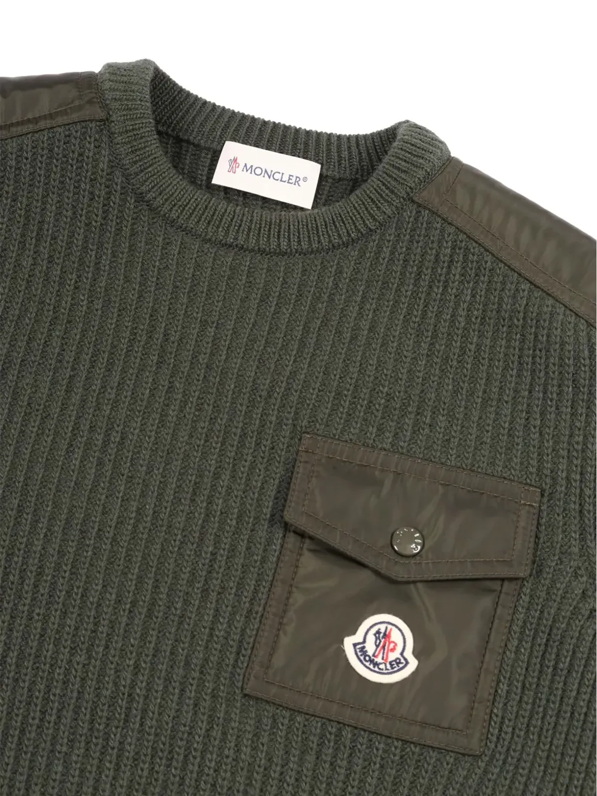 Moncler Enfant パッチポケット付き クルーネックセーター - 画像3
