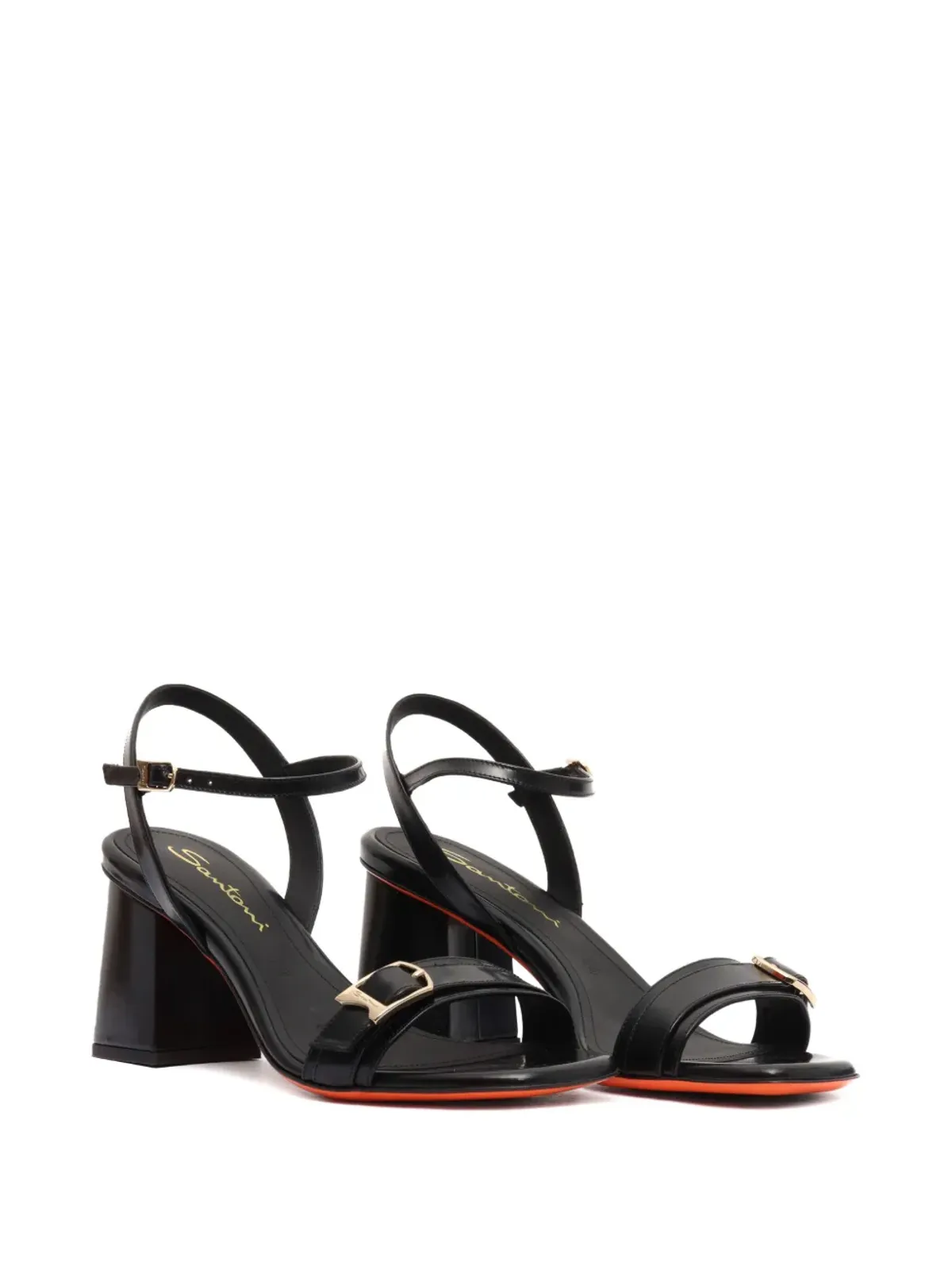 Santoni buckle-detail block-heel sandals - Black - 画像2