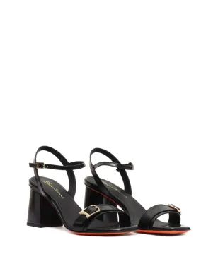Santoni buckle-detail block-heel sandals - Black - サムネイル2