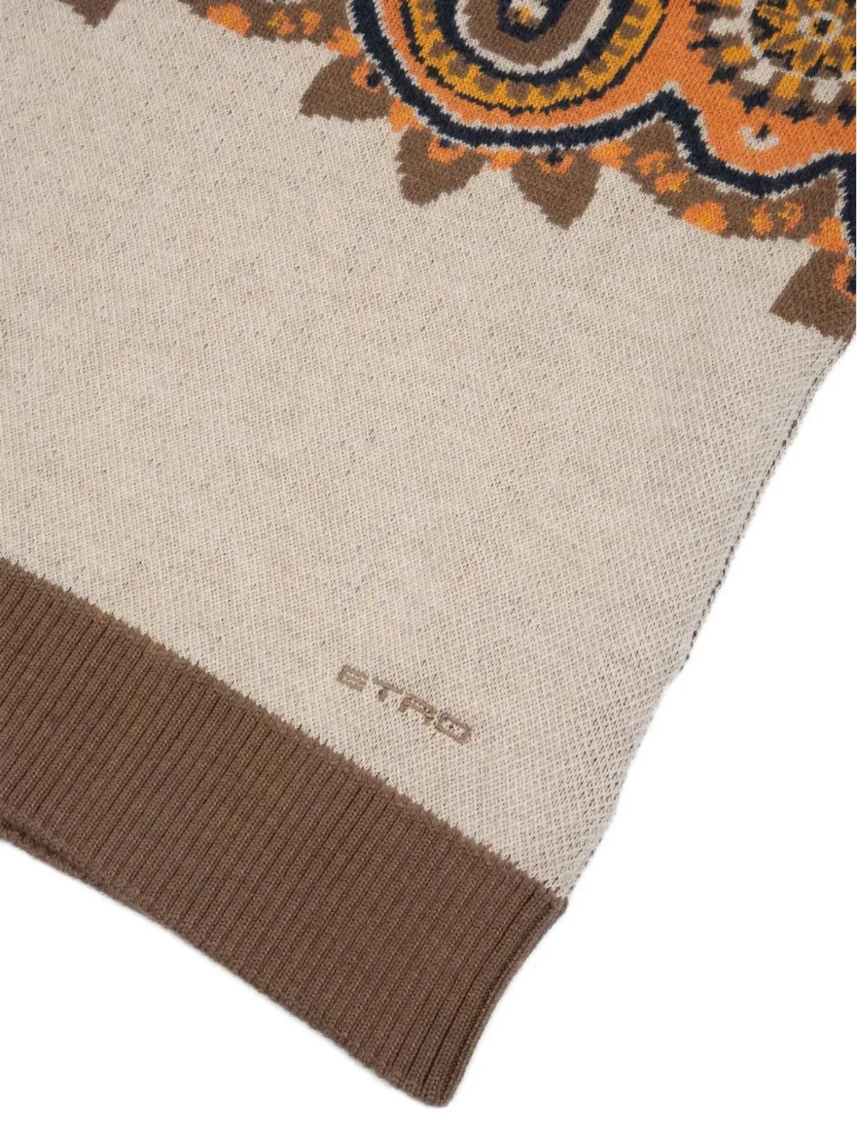 ETRO KIDS ペイズリーパターン ラウンドネック セーター ブラウン - 画像2