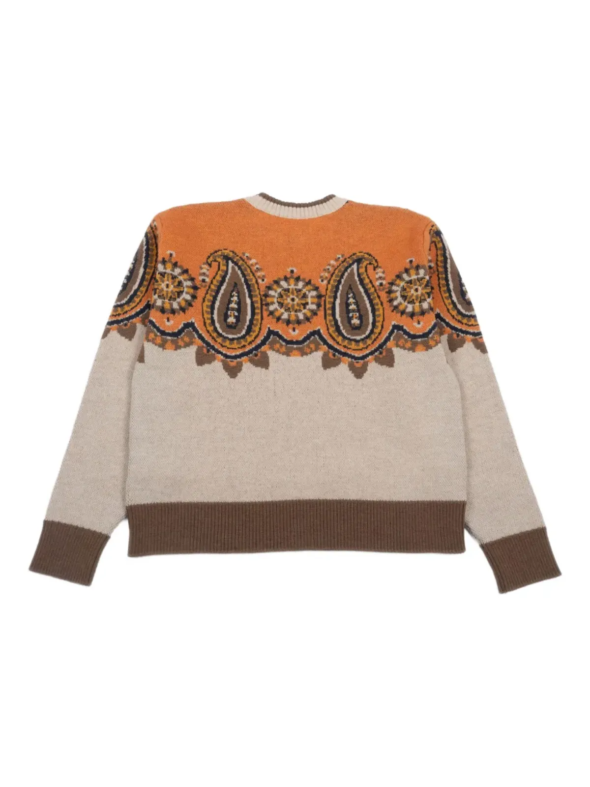 ETRO KIDS ペイズリーパターン ラウンドネック セーター ブラウン - 画像3