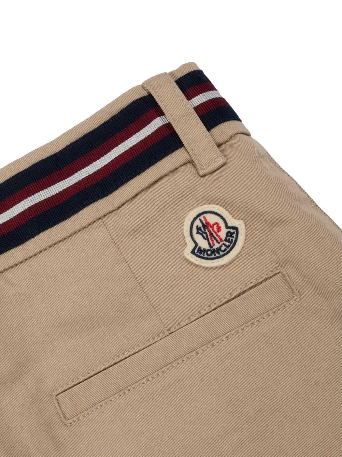 Moncler Enfant エラスティックウエストバンド カフドパンツ（ブラウン） - 画像3