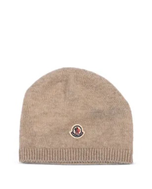 Moncler Enfant カシミヤ ロゴパッチ ビーニー - サムネイル1