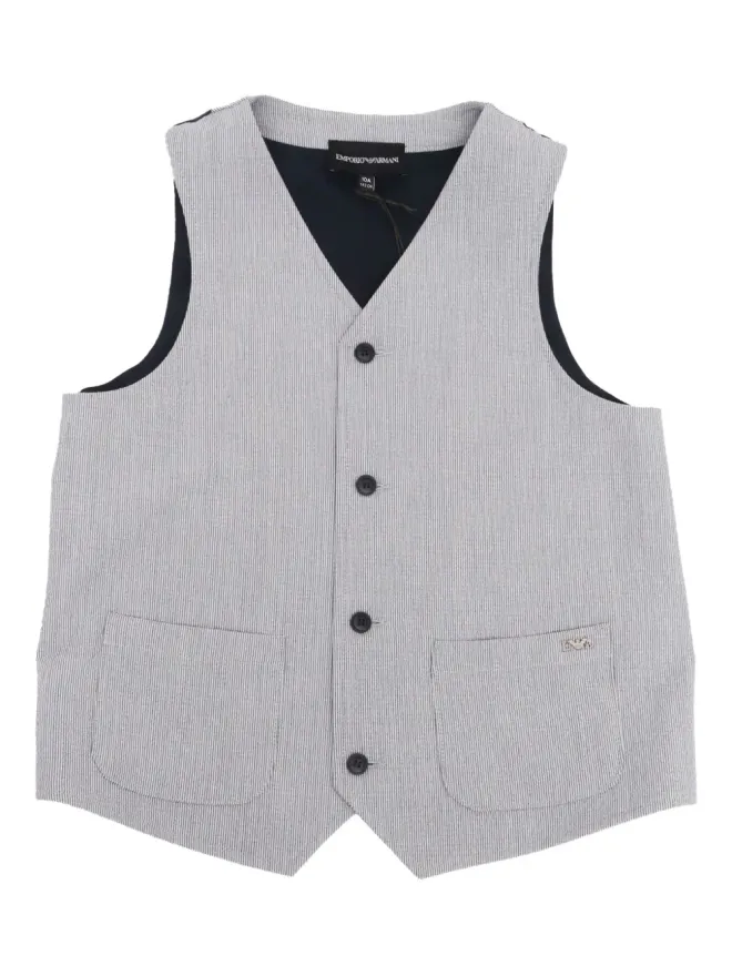 Emporio Armani Kids Emporio Armani Kids ストライプパネル ウエストコート グレーの商品画像