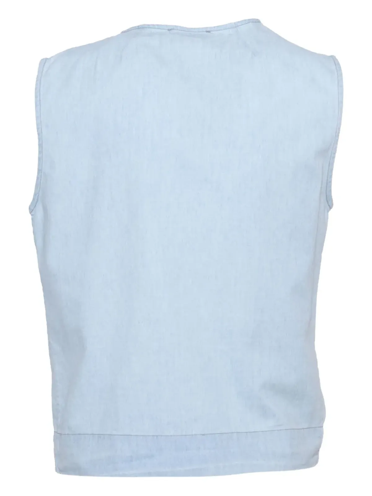 Mazzarelli Barbara ruffled denim top - Blue - 画像2