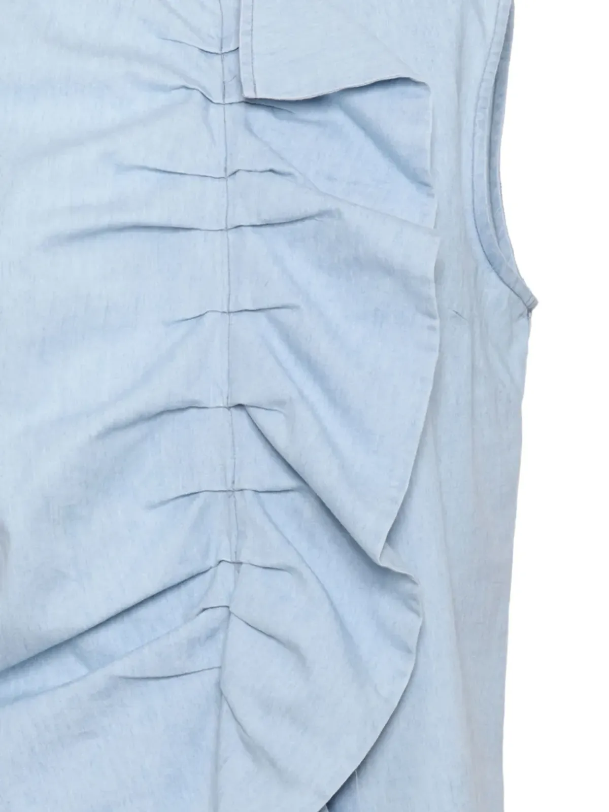 Mazzarelli Barbara ruffled denim top - Blue - 画像3