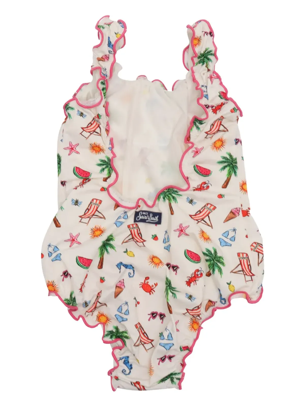 MC2 Saint Barth Kids ラッフルプリント水着 - ホワイト - 画像2