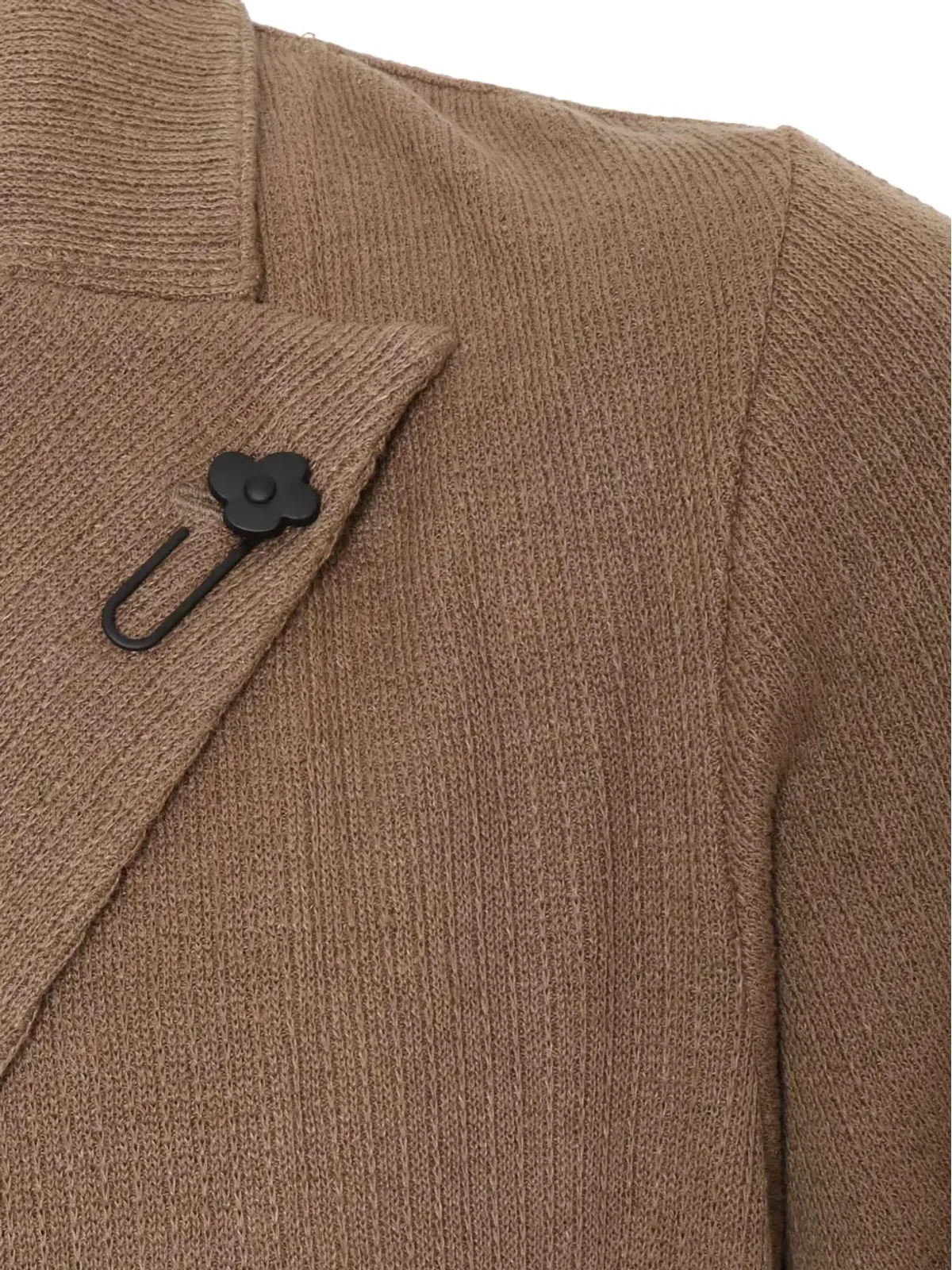 Lardini ダブルブレスト・リブ編みブレザー - 画像3
