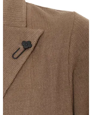 Lardini ダブルブレスト・リブ編みブレザー - サムネイル3