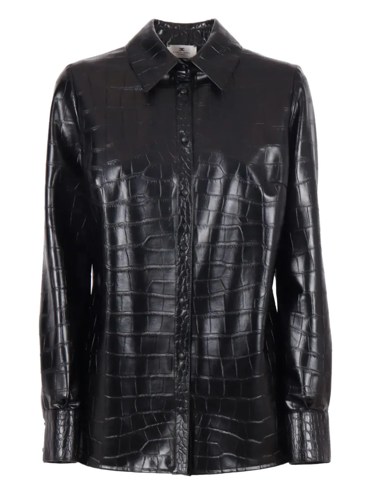 Elisabetta Franchi クロコダイルエフェクトシャツ - ブラック - 画像1