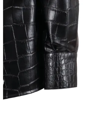 Elisabetta Franchi クロコダイルエフェクトシャツ - ブラック - サムネイル3