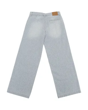 Bellerose Kids ストライプ柄コットンパンツ グレー - サムネイル2