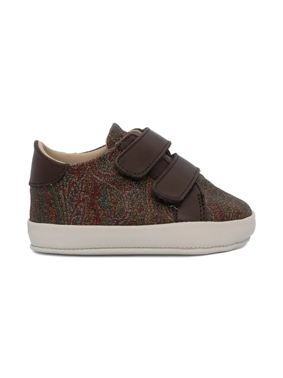 ETRO KIDS ペイズリープリント タッチストラップ スニーカー（ブラウン） - 画像2