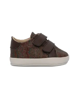 ETRO KIDS ペイズリープリント タッチストラップ スニーカー（ブラウン） - サムネイル2