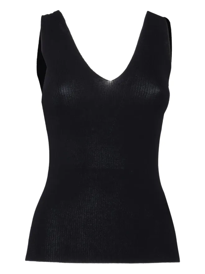 Filippo De Laurentiis Filippo De Laurentiis リブ編みVネックトップの商品画像