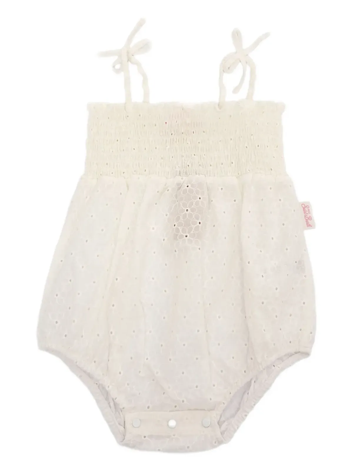 MC2 Saint Barth Kids アイレット刺繍のスモックボディスーツ - White - 画像1