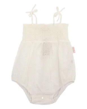 MC2 Saint Barth Kids アイレット刺繍のスモックボディスーツ - White - サムネイル1