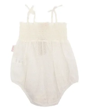 MC2 Saint Barth Kids アイレット刺繍のスモックボディスーツ - White - サムネイル2