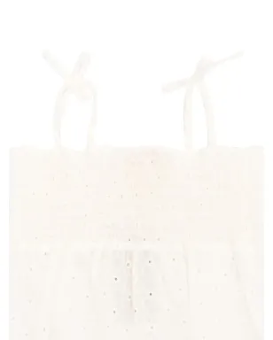 MC2 Saint Barth Kids アイレット刺繍のスモックボディスーツ - White - サムネイル3