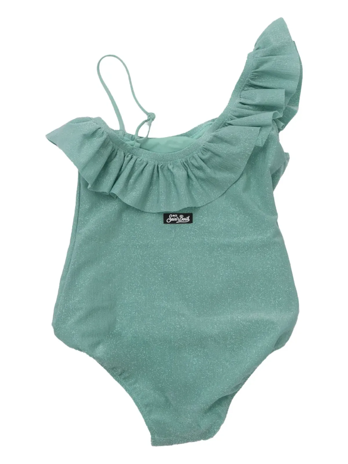 MC2 Saint Barth Kids フリル付きアシンメトリ―ショルダースイム水着 - Green - 画像2